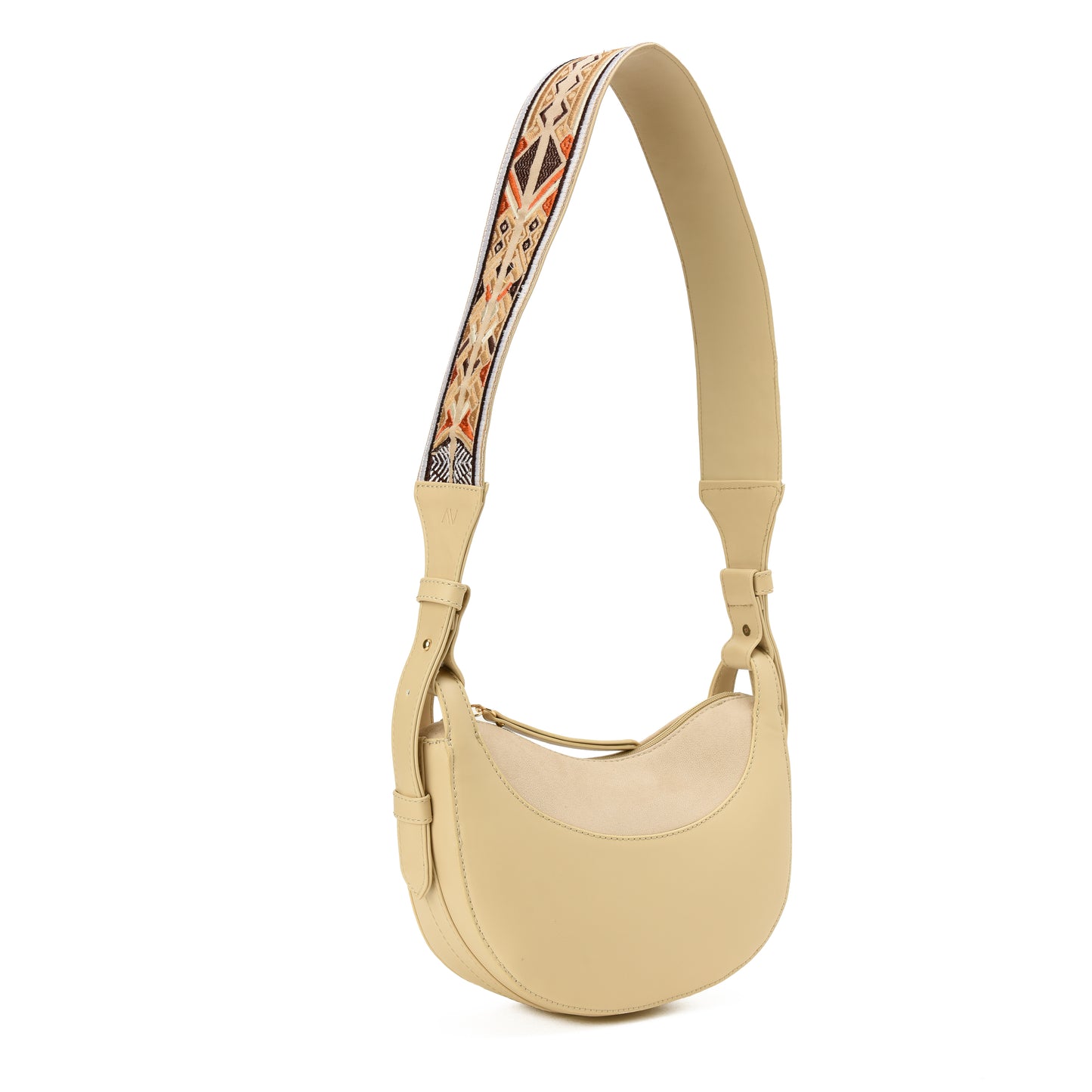 Handbag Beige with embroidered Handle
