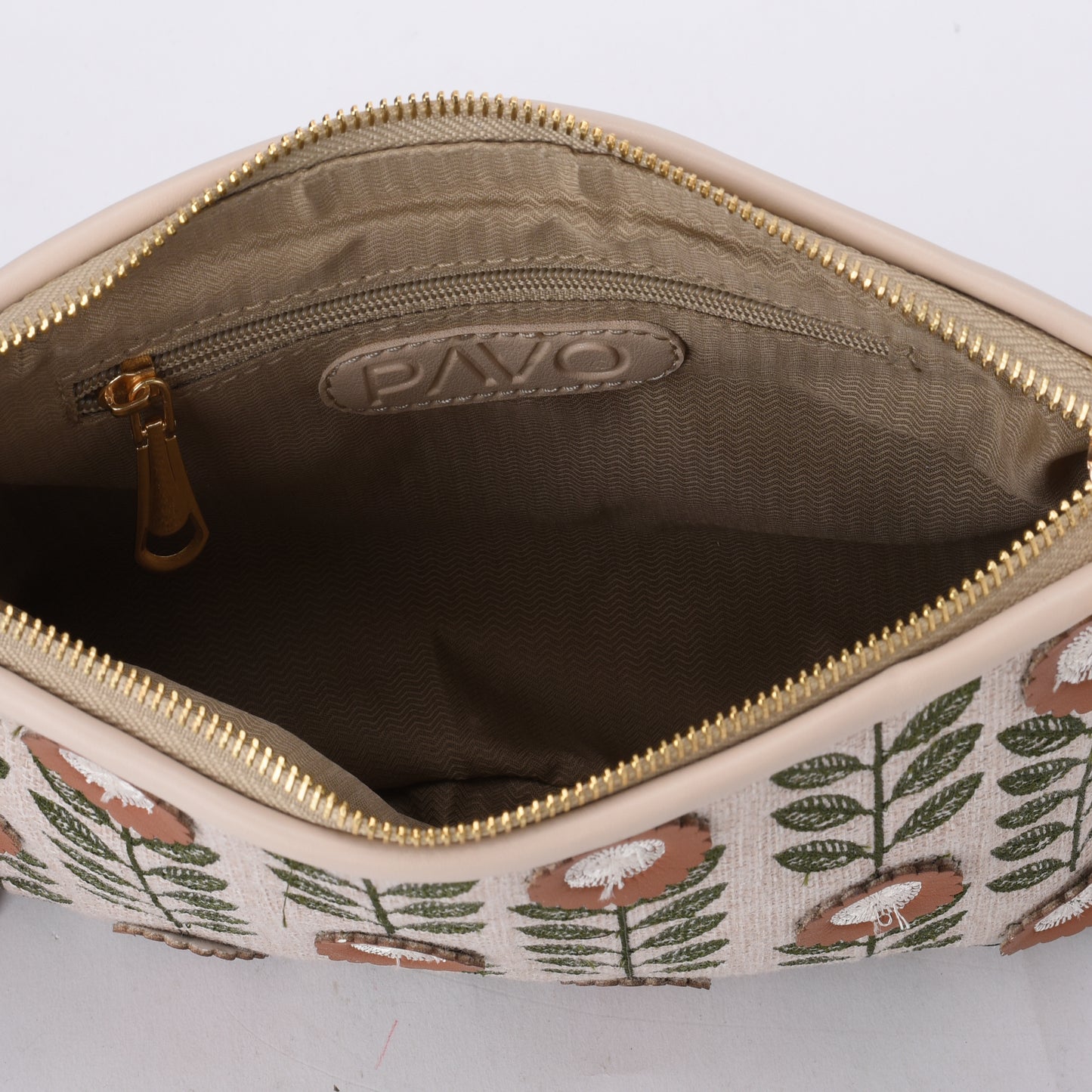 Beige floral Clutch - PAVO Egypt