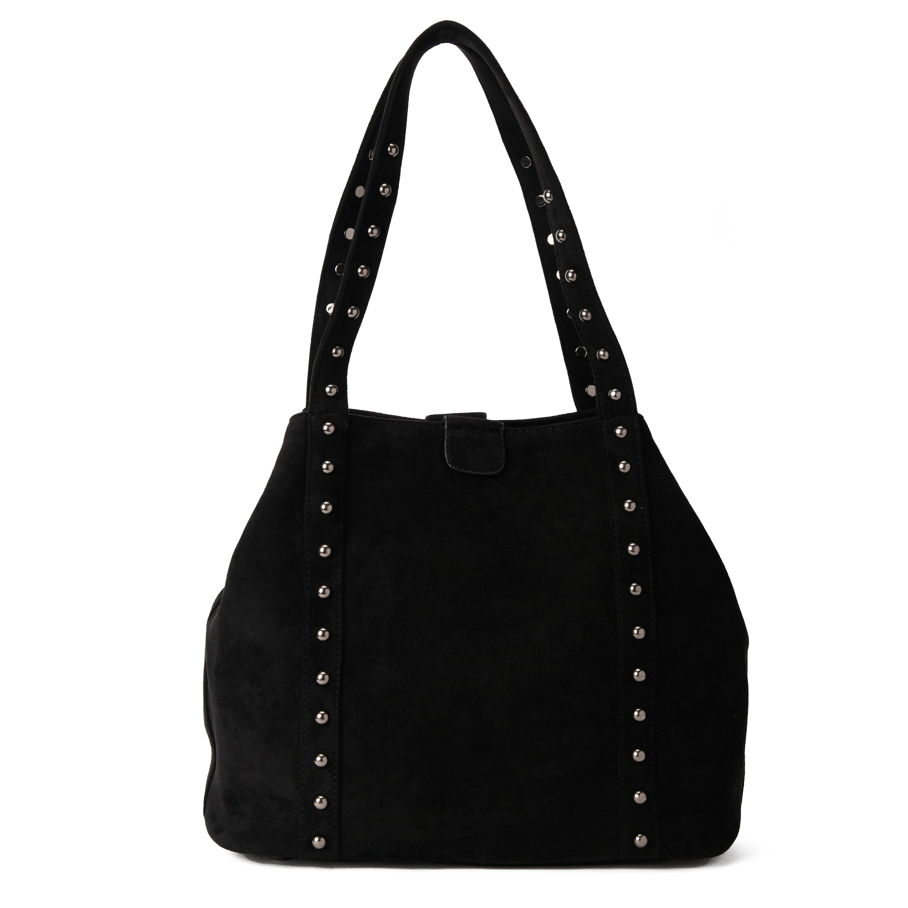 Rivet Black PU Leather Fashion Designer Backpack MINIMAL STUDS PU 