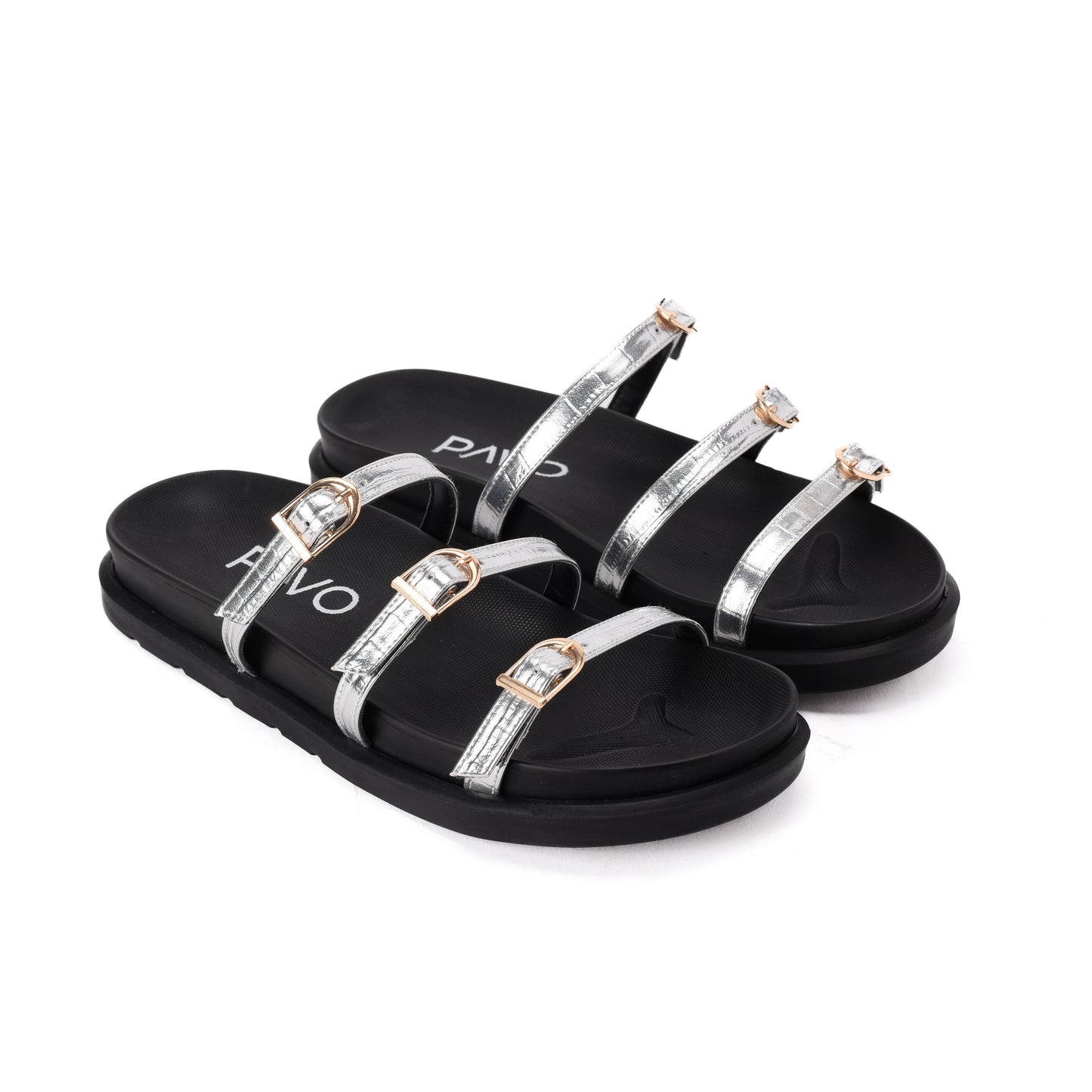 Silver Vola Slippers - PAVO Egypt