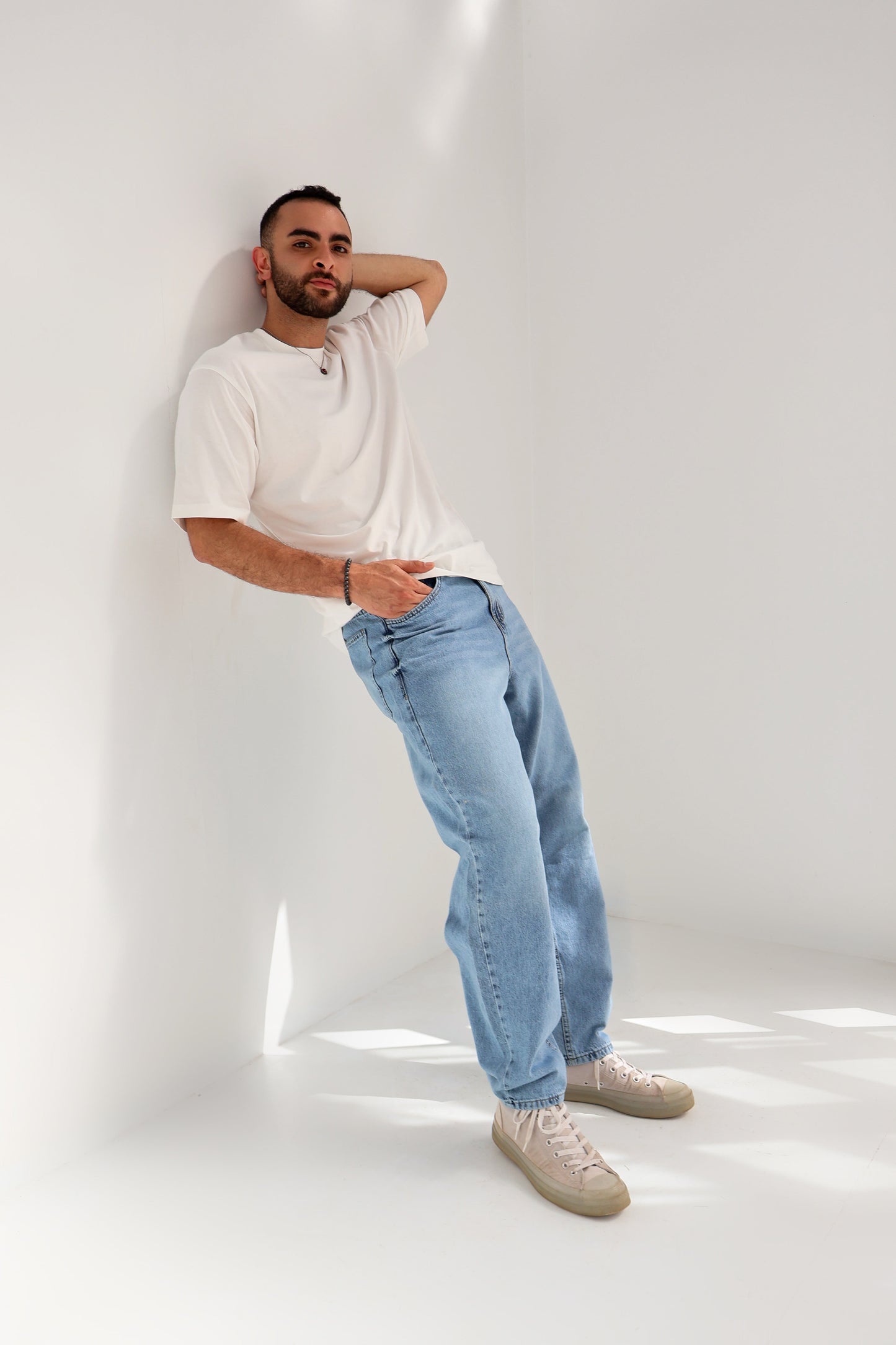 Light blue Straight leg Men jeans