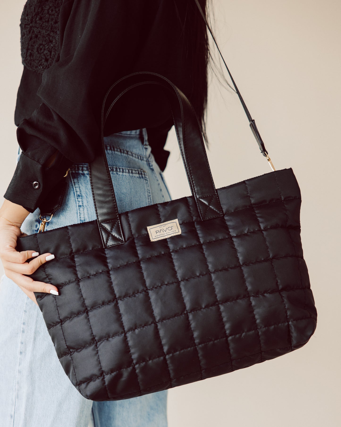 Black Tote Bag Handbag - PAVO Egypt