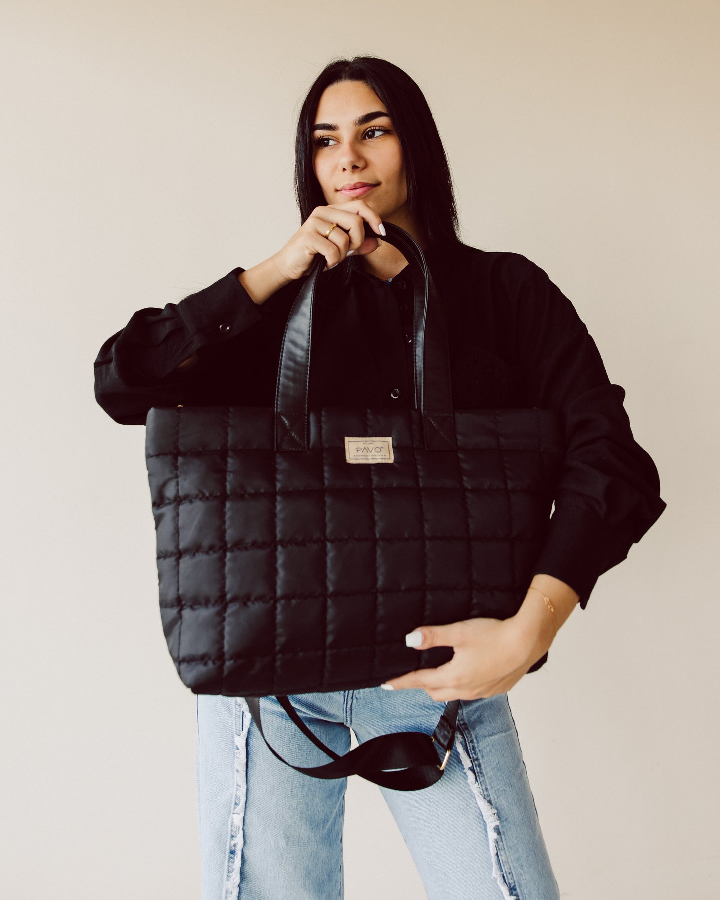 Black Tote Bag Handbag - PAVO Egypt