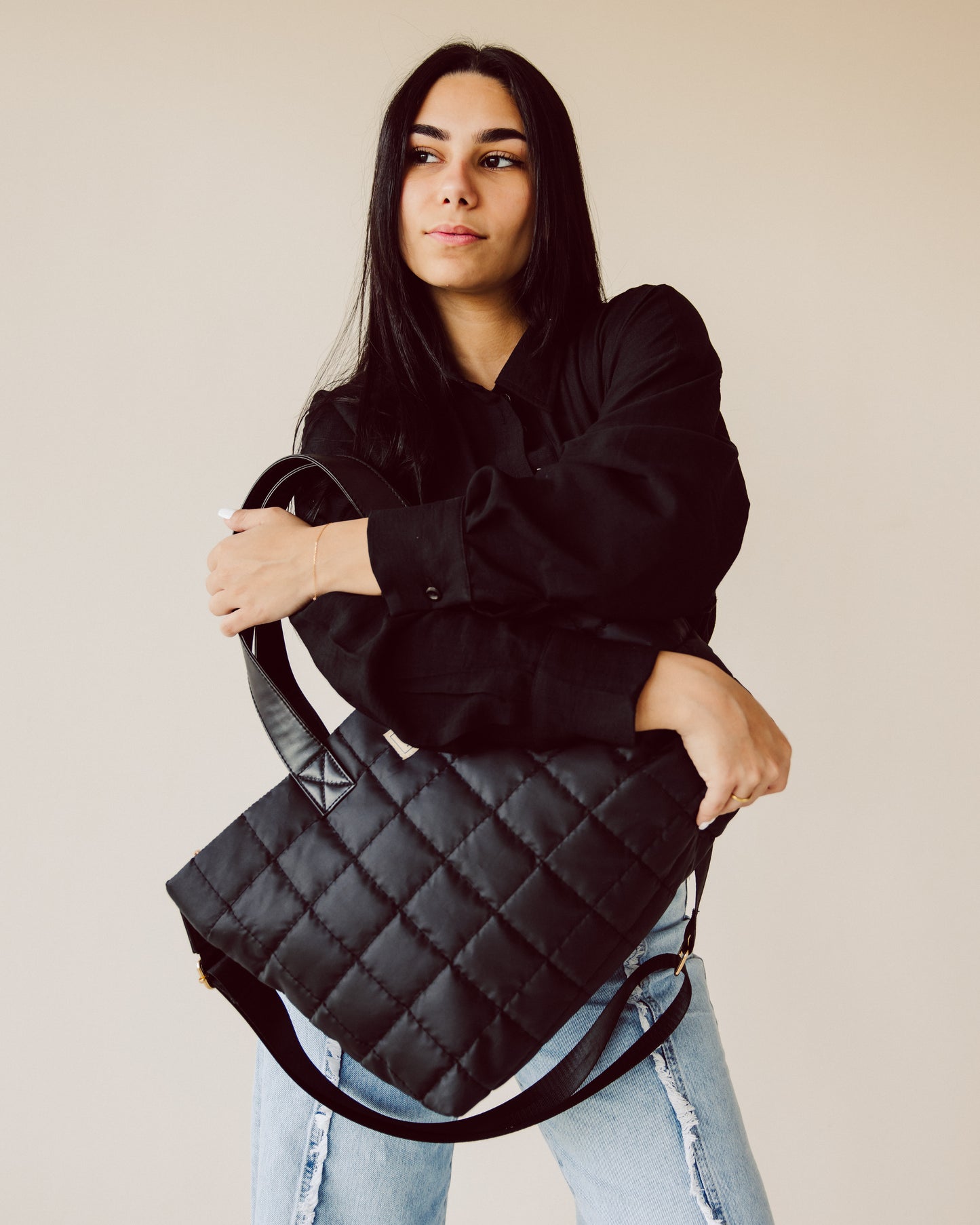 Black Tote Bag Handbag - PAVO Egypt