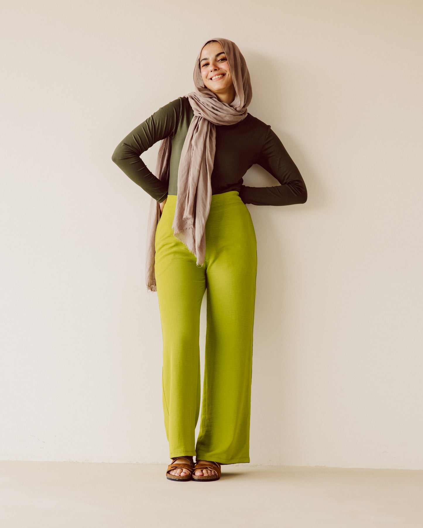Lime Straight leg pants - PAVO Egypt