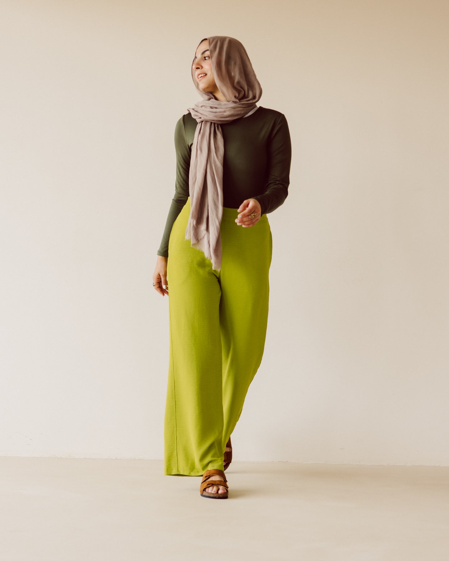 Lime Straight leg pants - PAVO Egypt