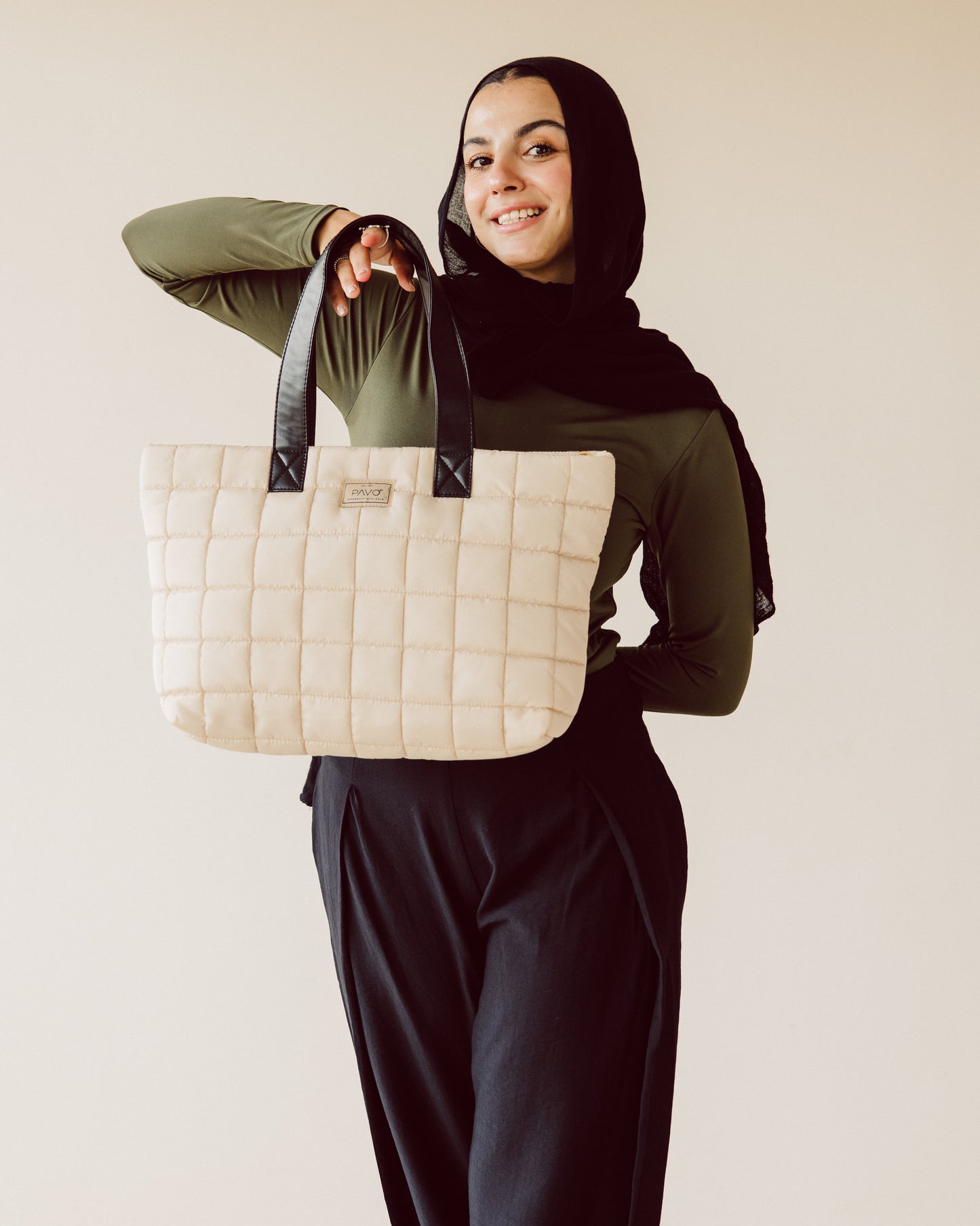 Beige Tote Bag Handbag - PAVO Egypt