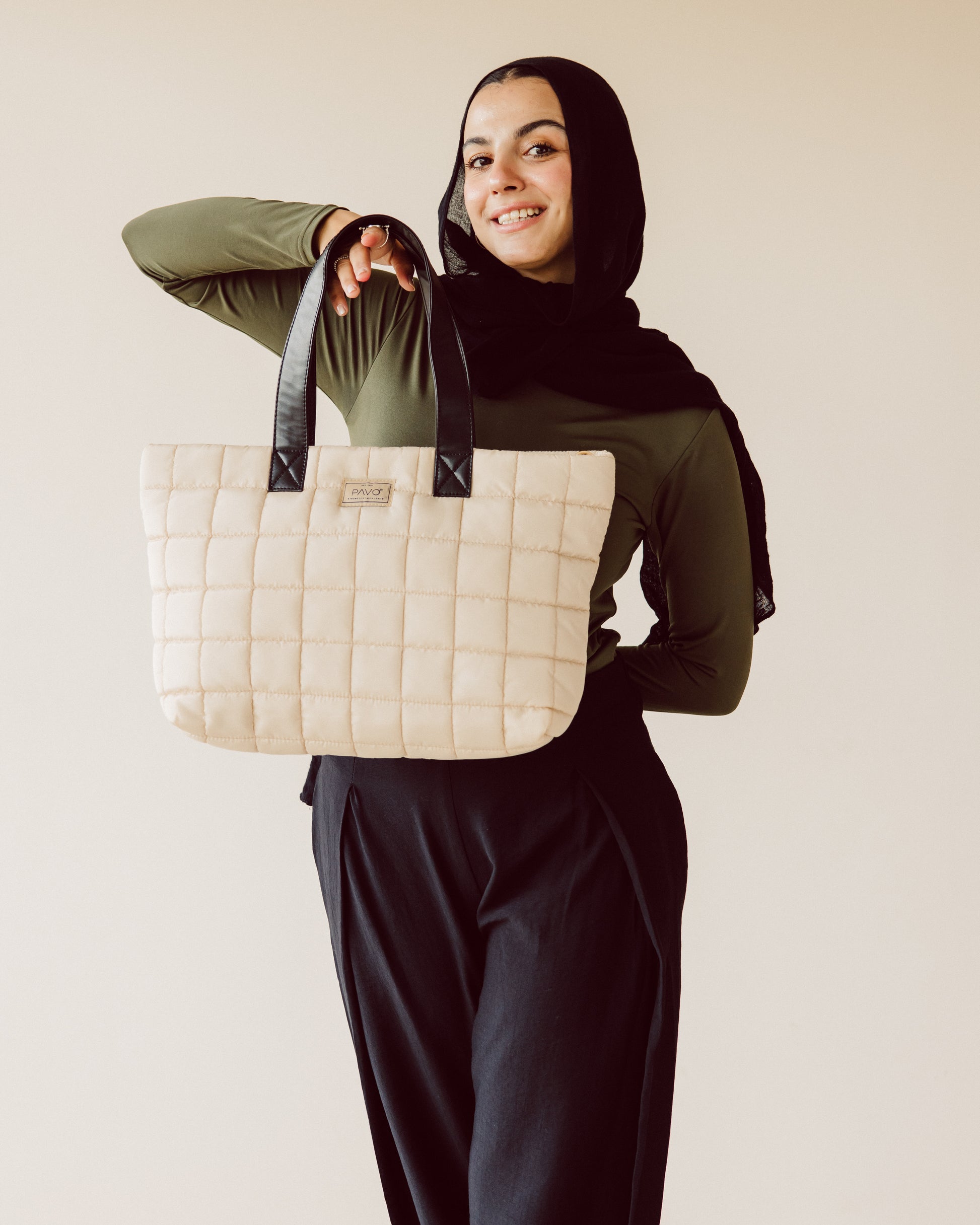 Beige Tote Bag Handbag - PAVO Egypt
