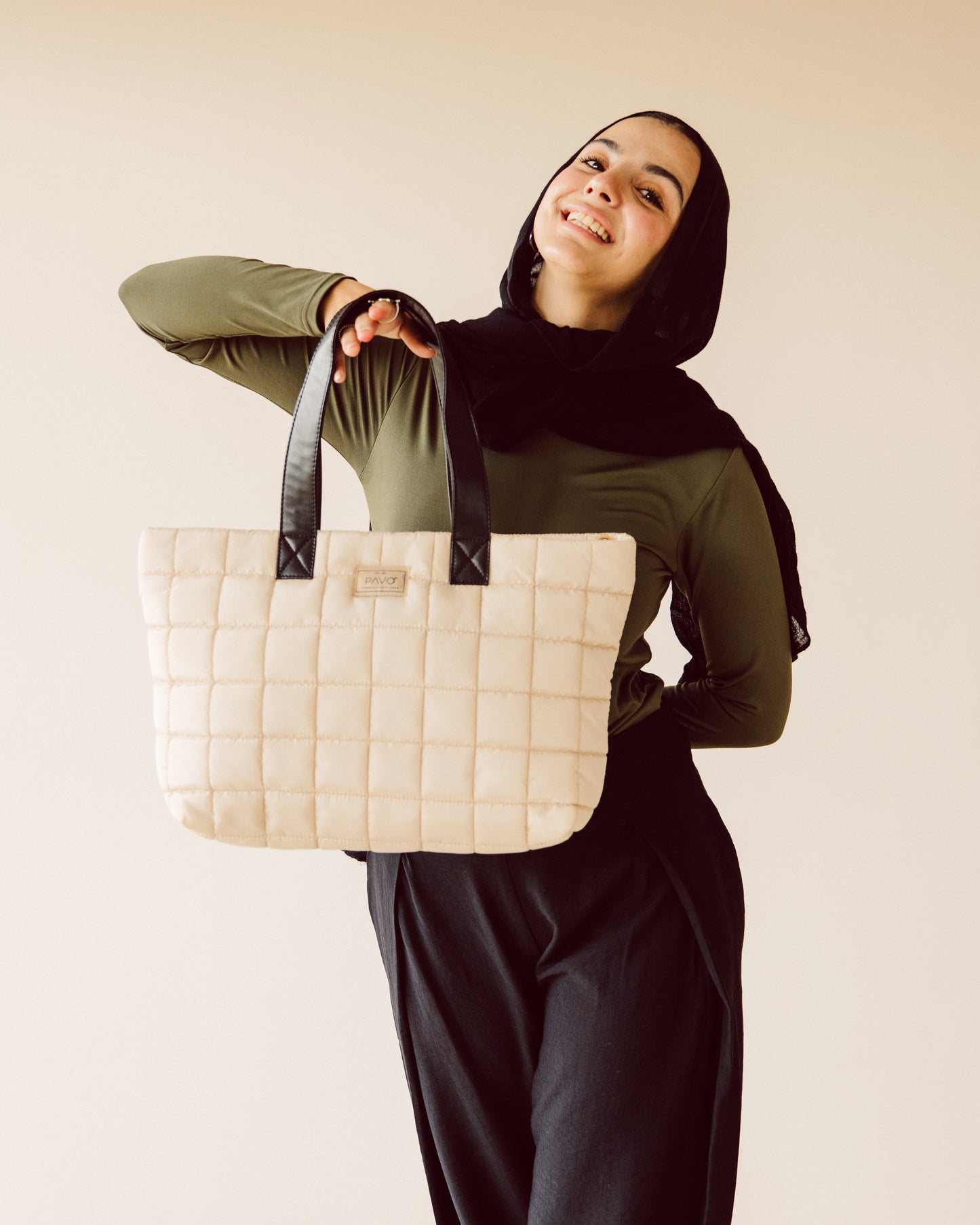 Beige Tote Bag Handbag - PAVO Egypt
