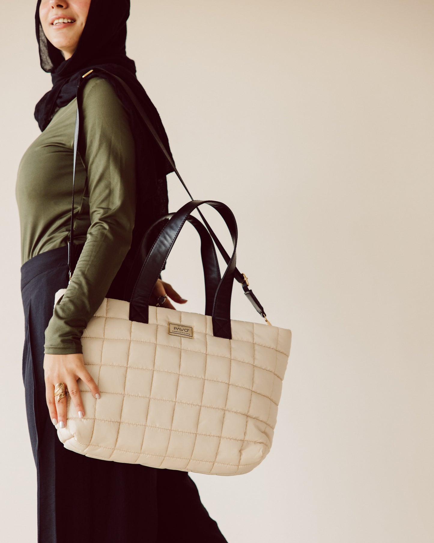 Beige Tote Bag Handbag - PAVO Egypt