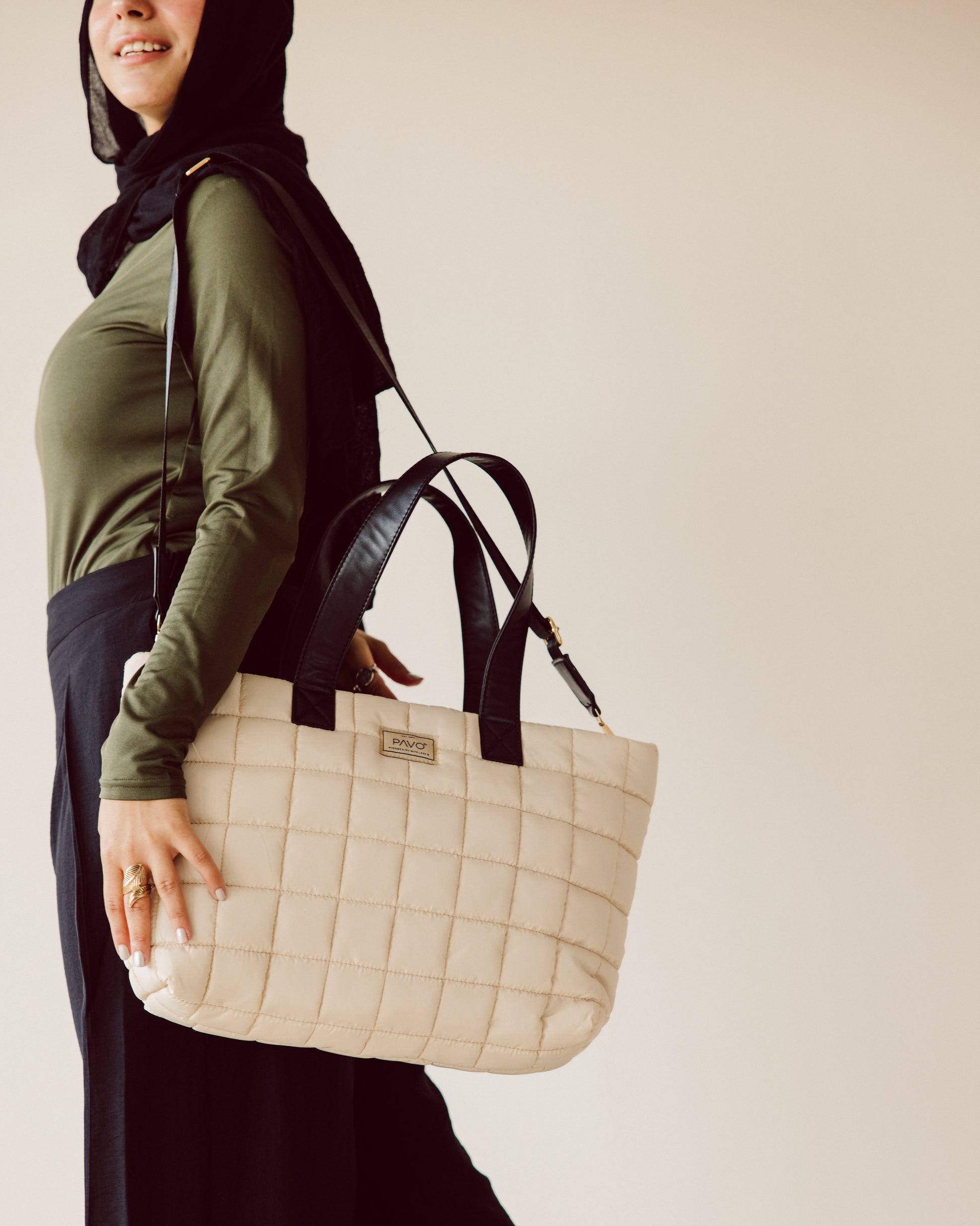 Beige Tote Bag Handbag - PAVO Egypt