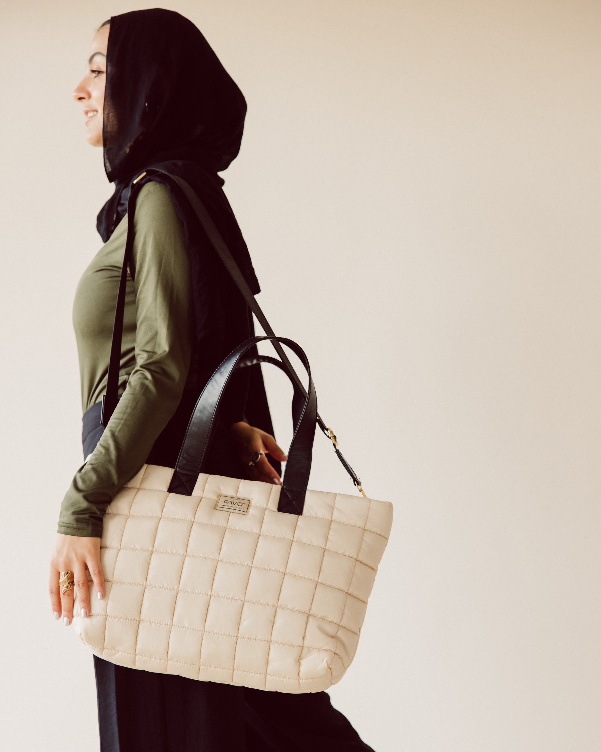 Beige Tote Bag Handbag - PAVO Egypt