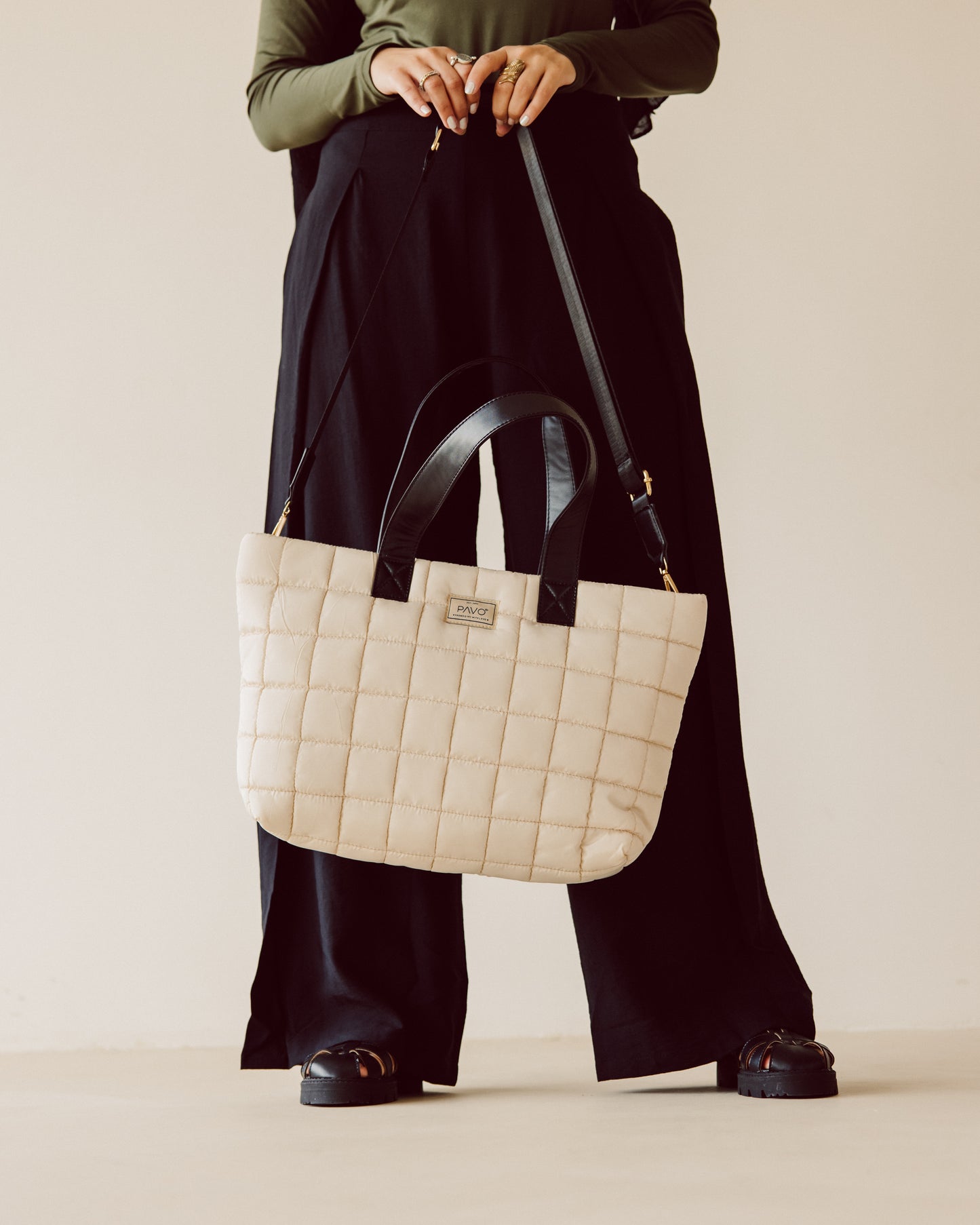 Beige Tote Bag Handbag - PAVO Egypt