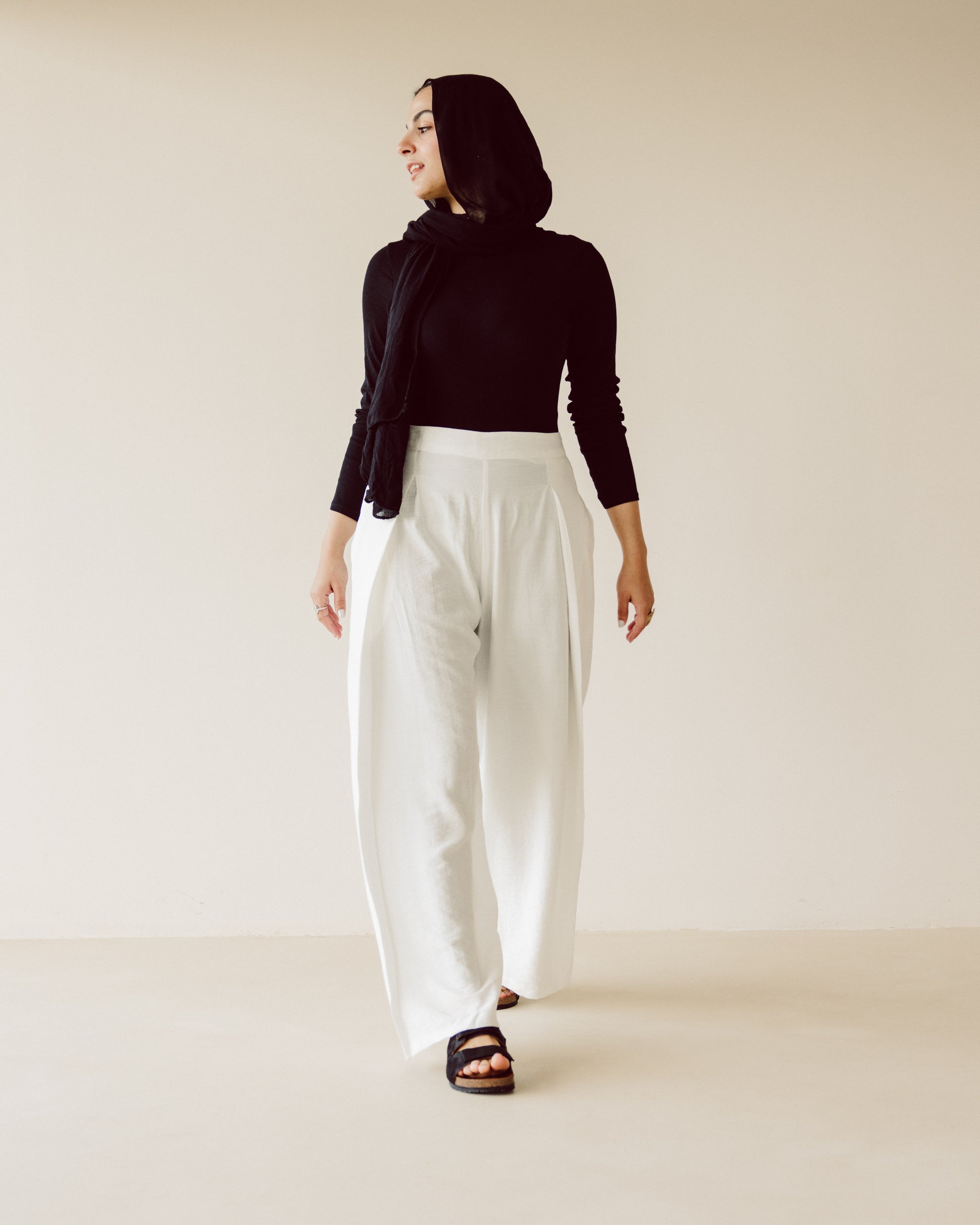 White wide leg pants - PAVO Egypt