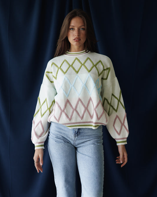 Olive diamond Pullover