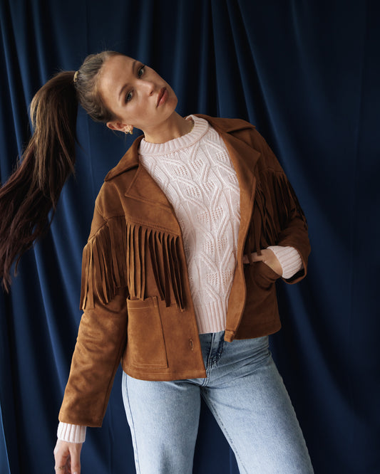 Camel Fringe Jacket