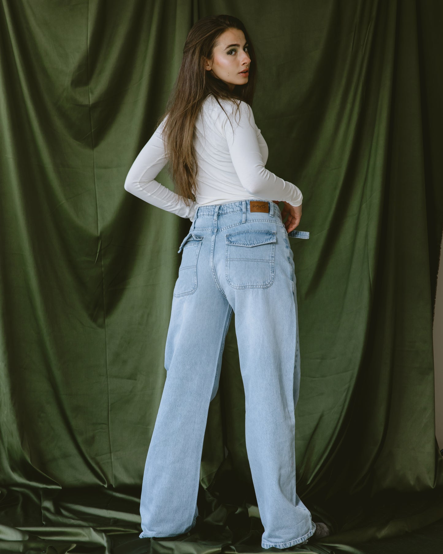 Light blue Slim Belt jeans - PAVO Egypt