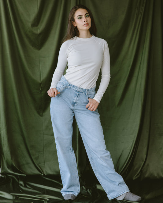 Light blue Slim Belt jeans - PAVO Egypt
