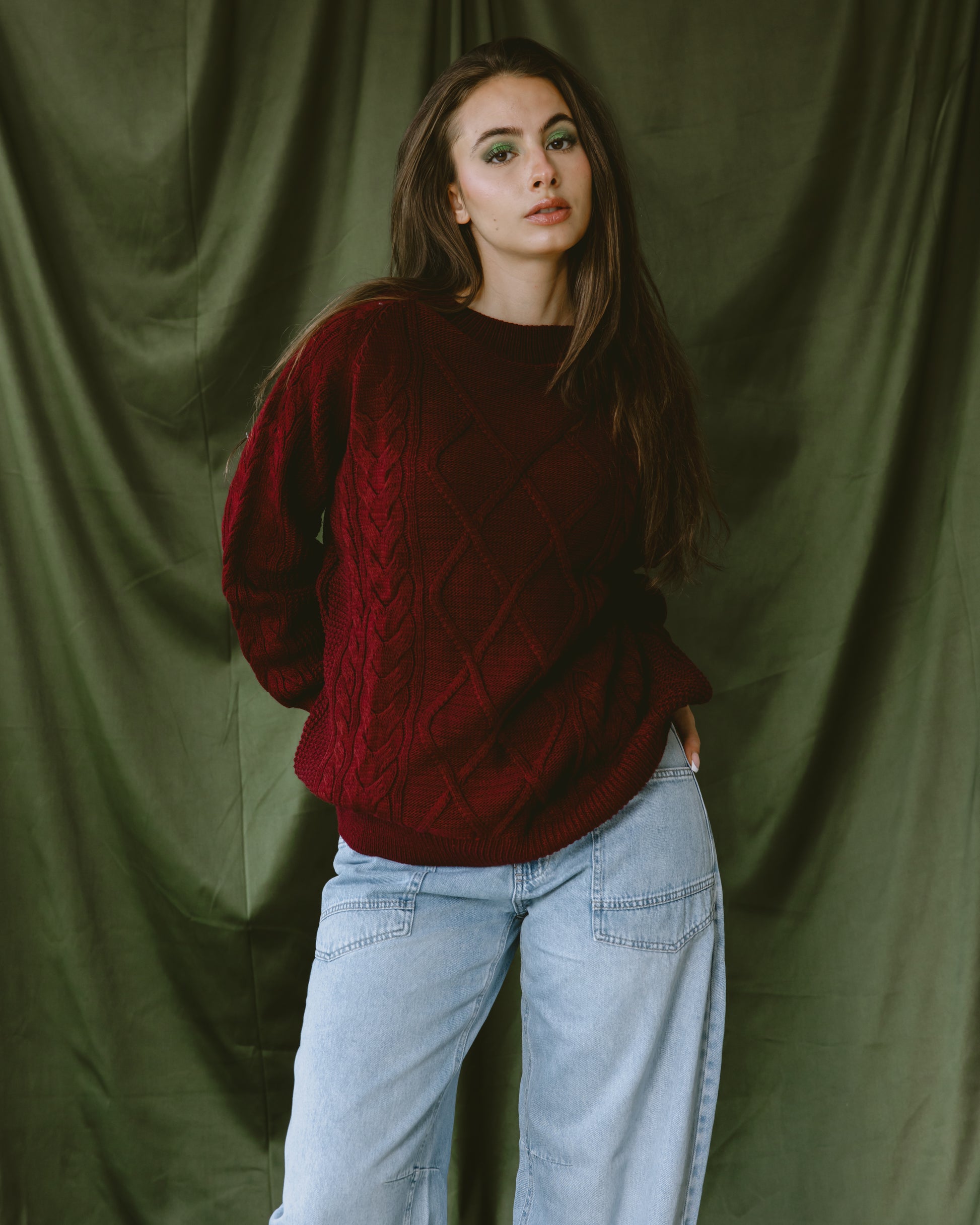 Burgundy Knit pullover - PAVO Egypt