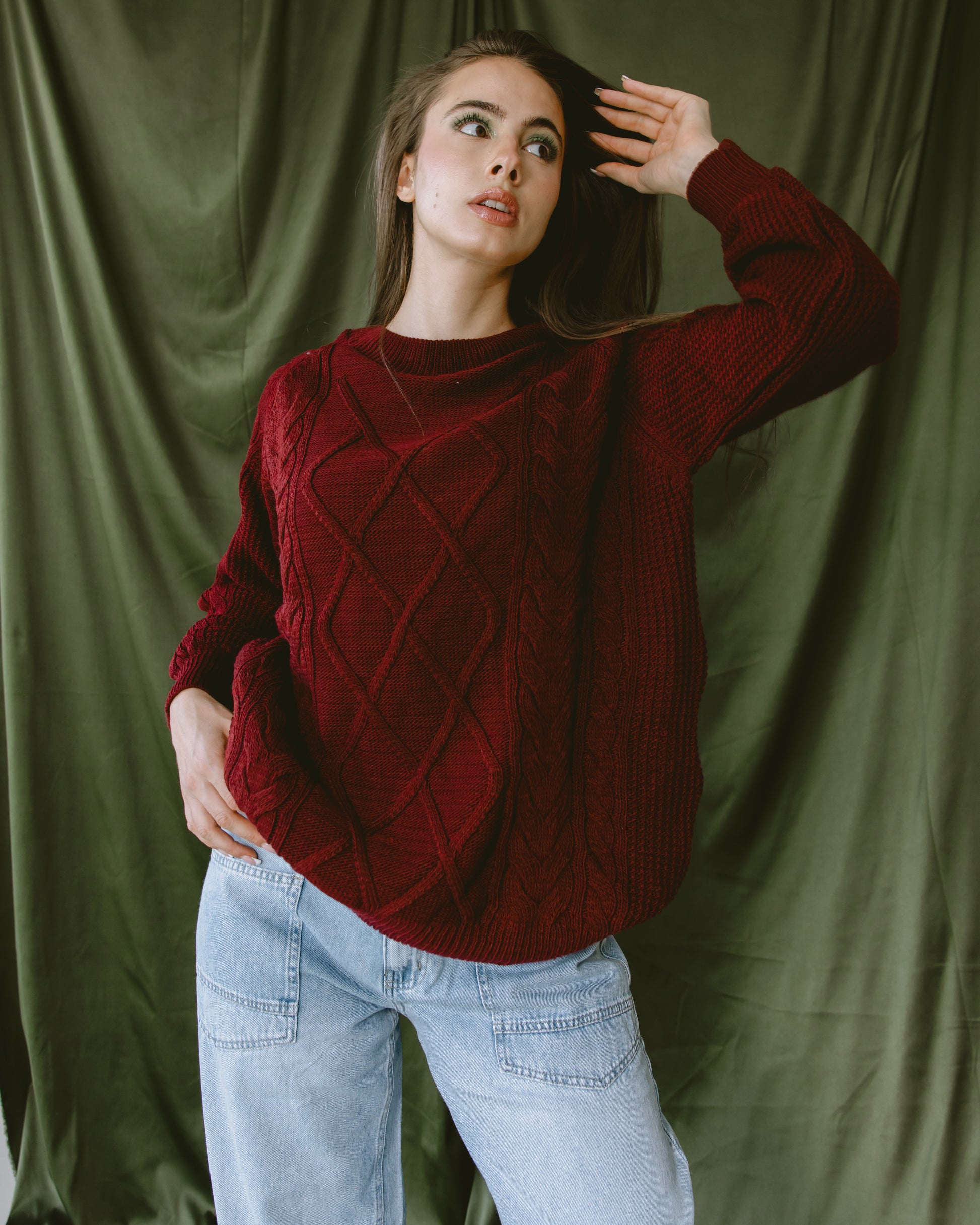 Burgundy Knit pullover - PAVO Egypt