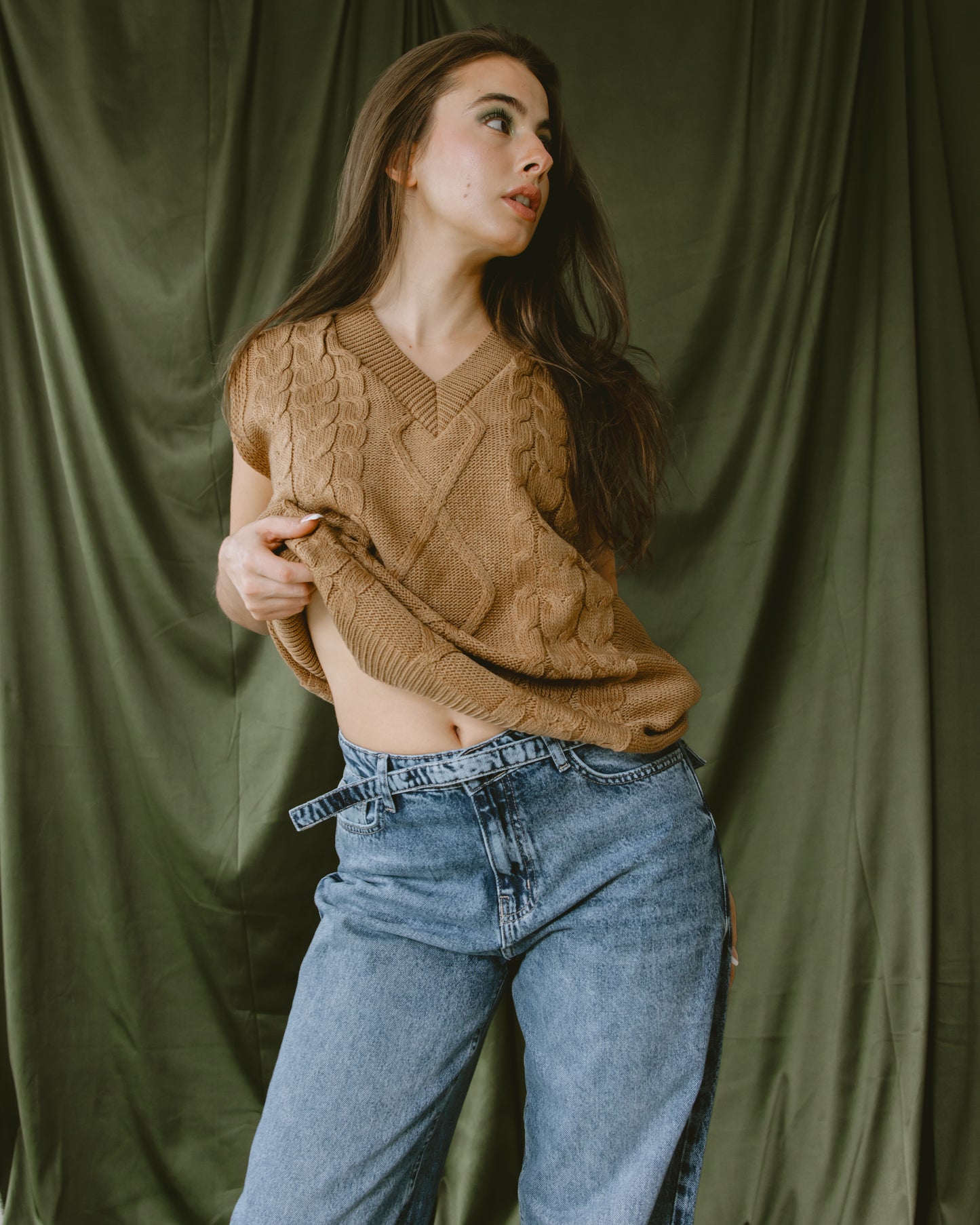 Dark blue Slim Belt jeans - PAVO Egypt