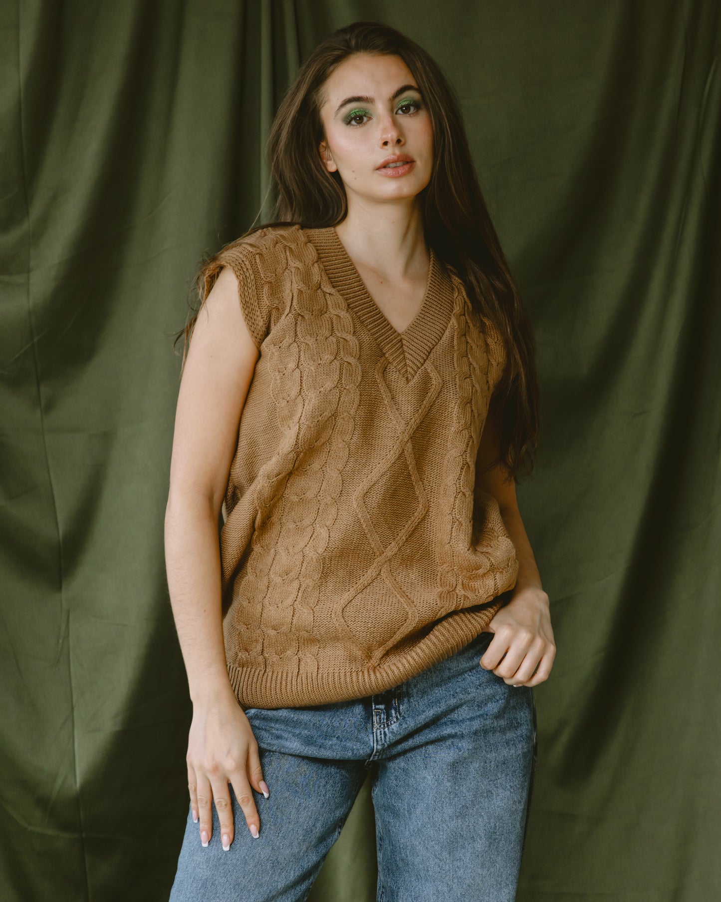 Camel Oversized Vest - PAVO Egypt