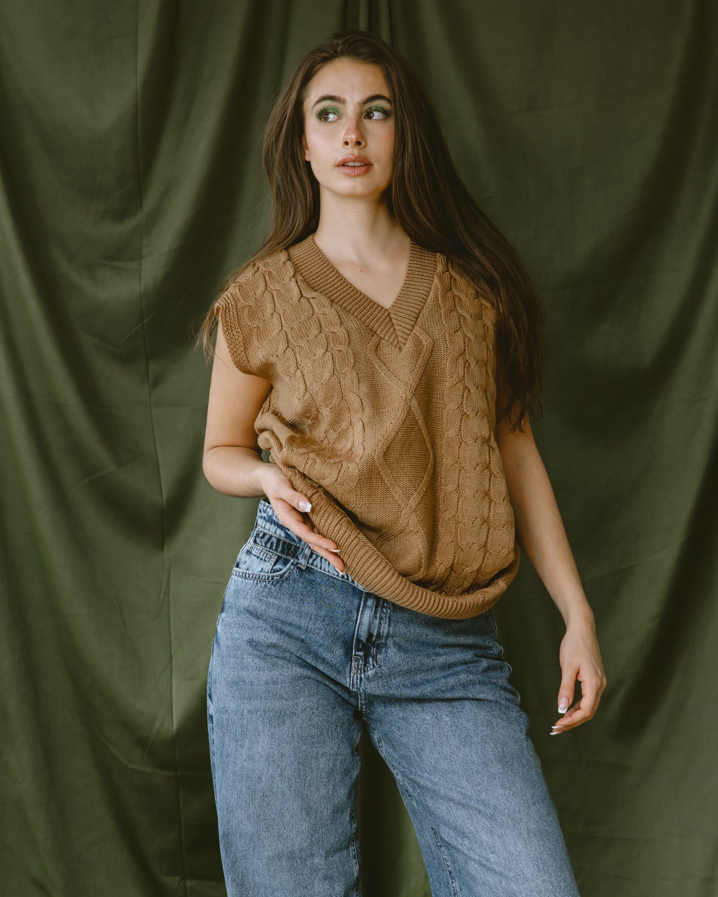 Camel Oversized Vest - PAVO Egypt