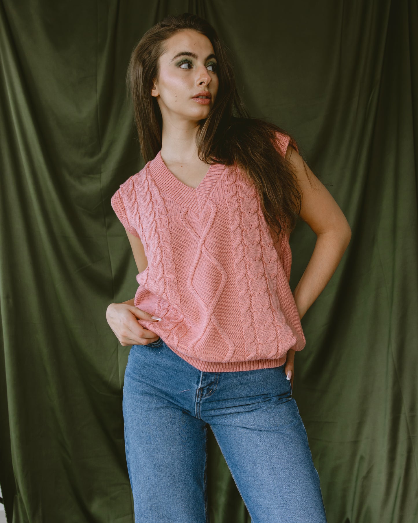 Pink Oversized Vest - PAVO Egypt