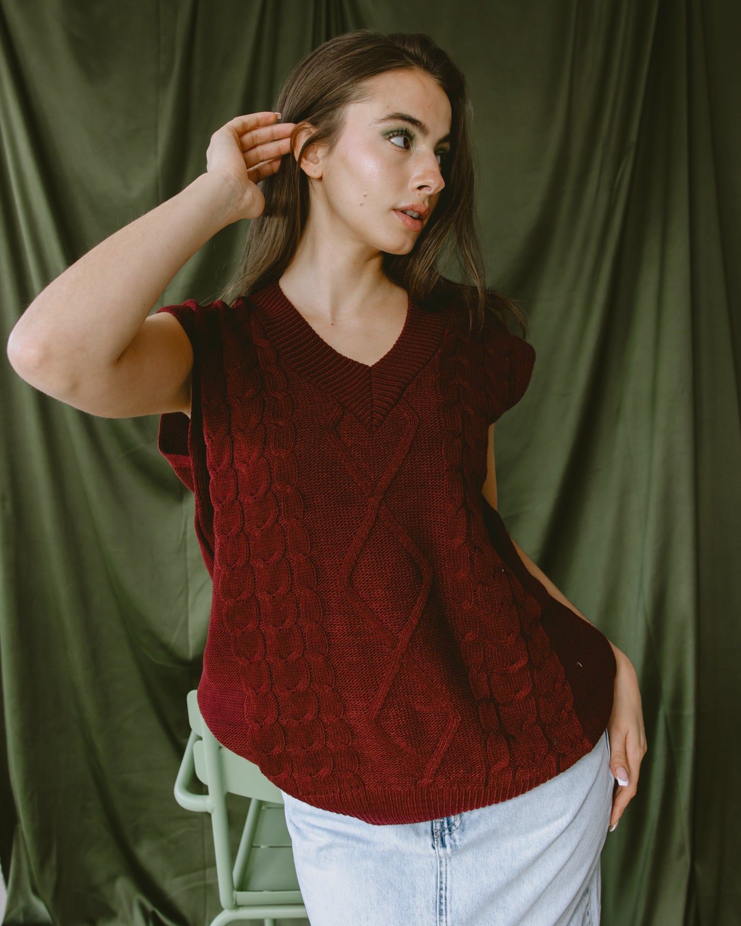 Burgundy Oversized Vest PAVO Egypt