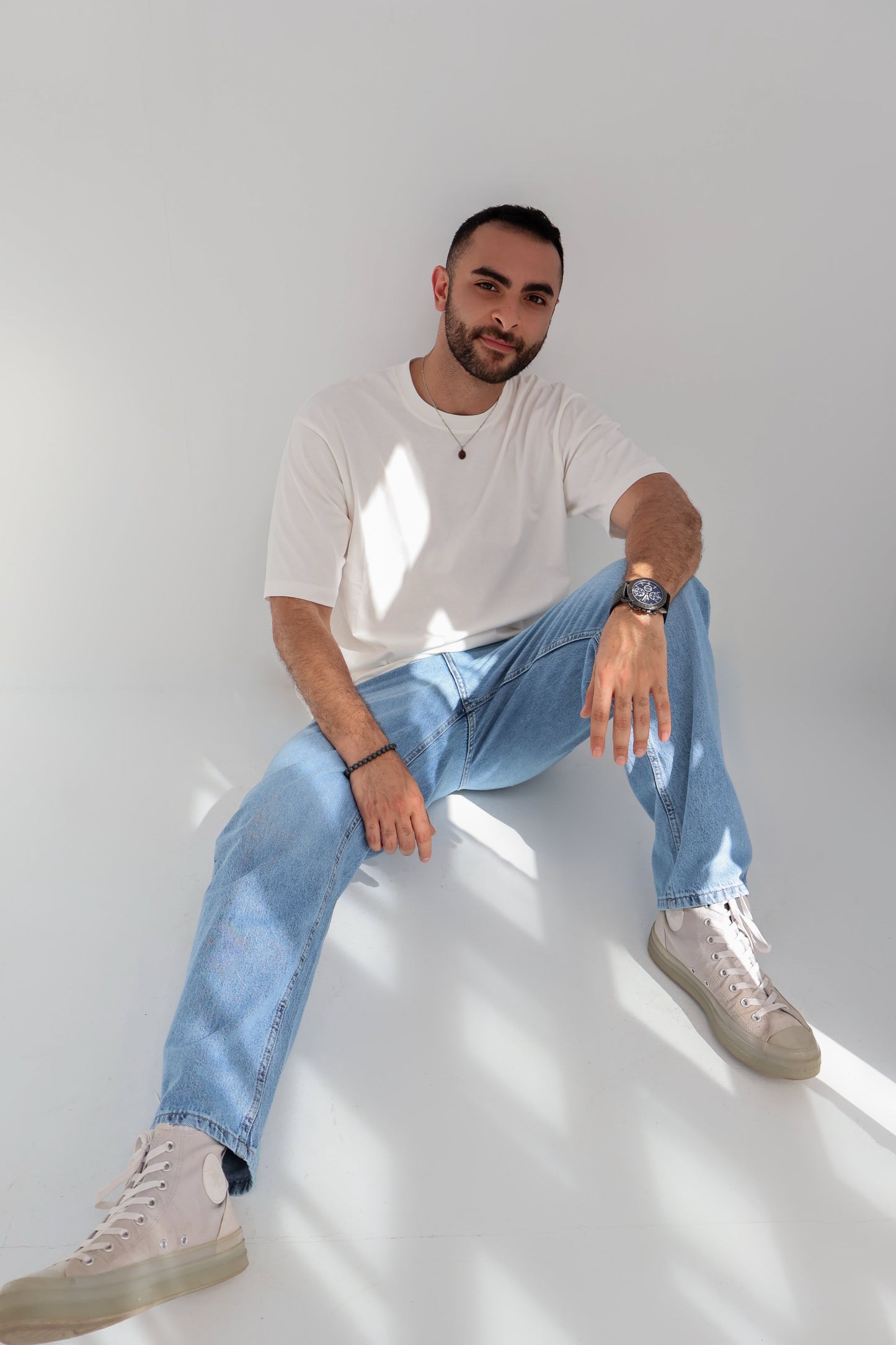 Light blue Straight leg Men jeans