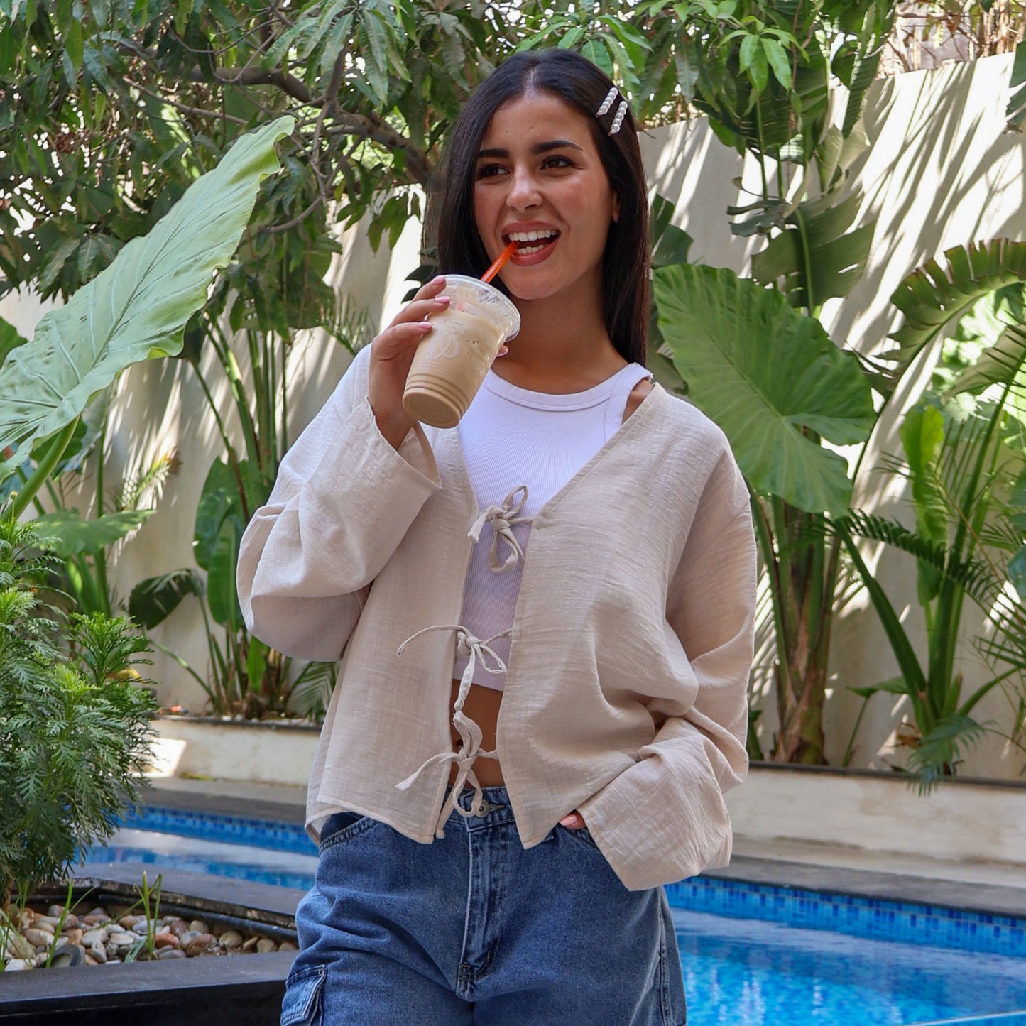 Sarah Beige Blouse - PAVO Egypt