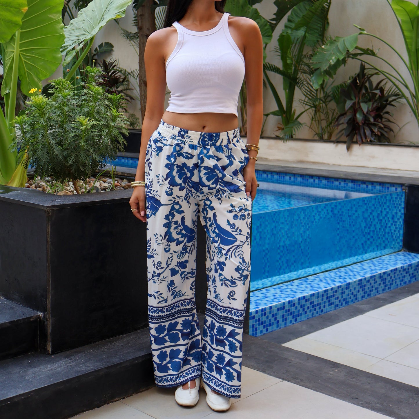 Cher Blue Linen pants - PAVO Egypt