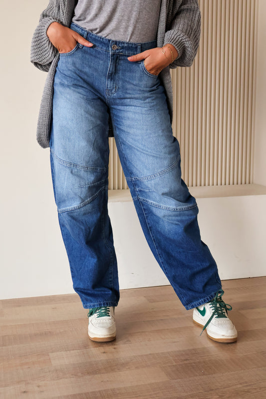 Navy Blue Ballon Jeans - PAVO Egypt
