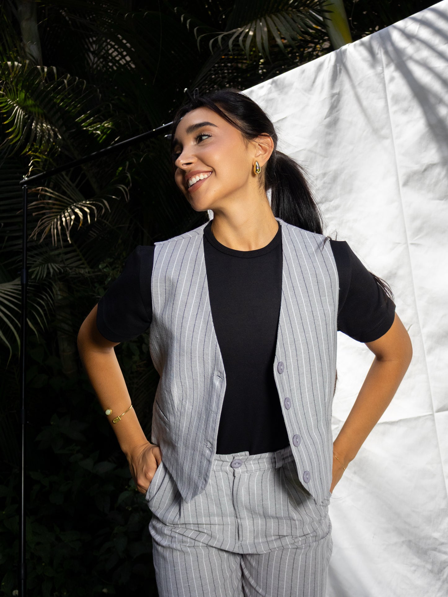 Grey Striped Set - PAVO Egypt