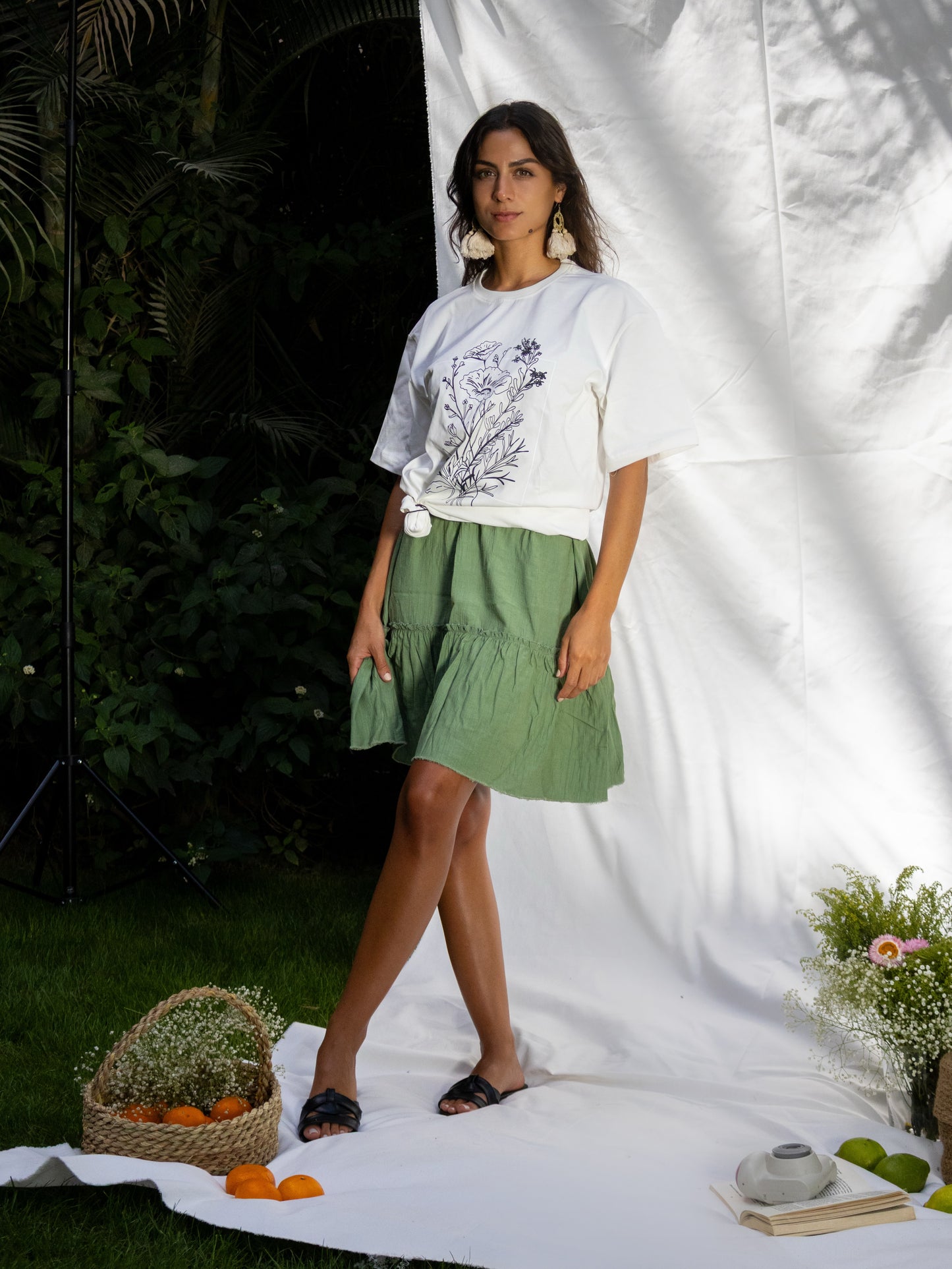 Olive Caroline Skirt - PAVO Egypt