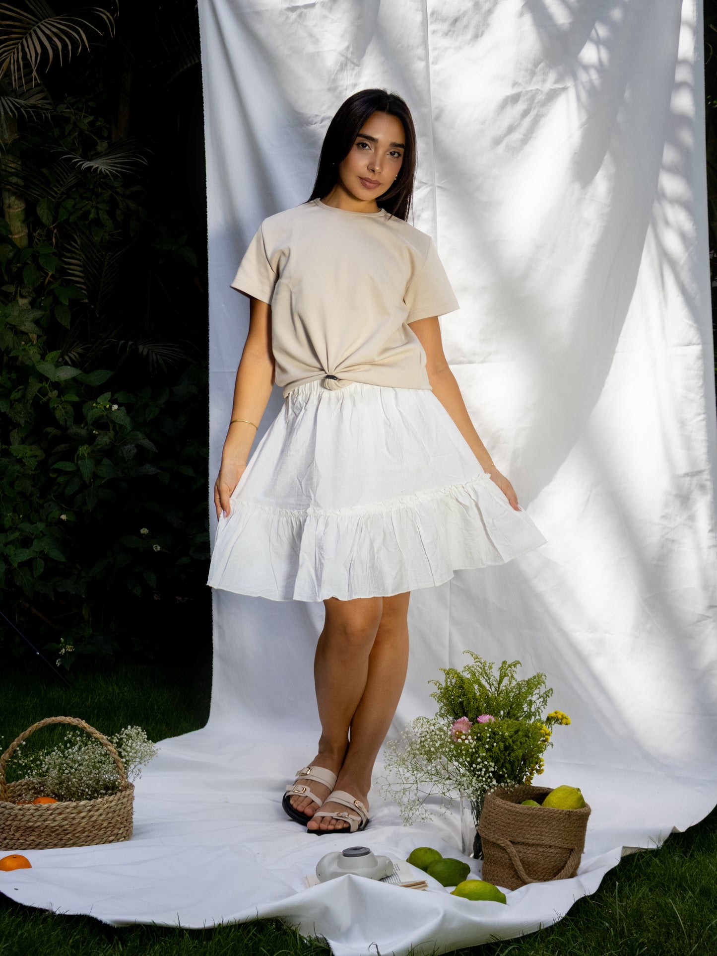 White Caroline Skirt - PAVO Egypt