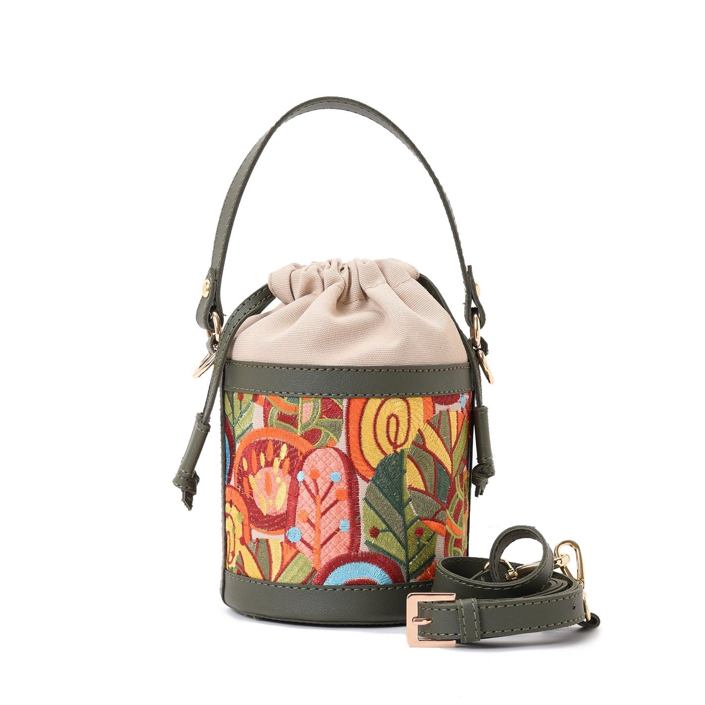 Retro Bucket Fall Handbag with Green belt -Code 914 pavoegypt