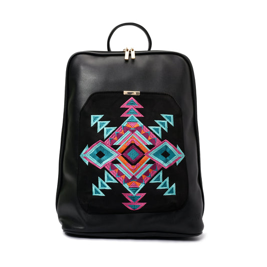 Laptop Black with Black embroideries fabric Backpack/Cross pavoegypt