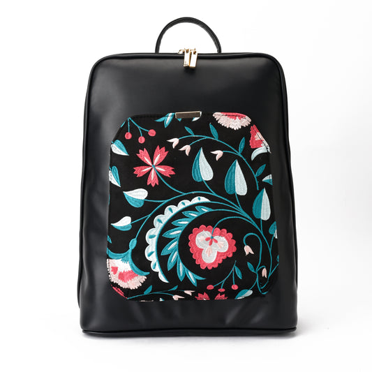 Laptop Backpack Floral Black - PAVO Egypt