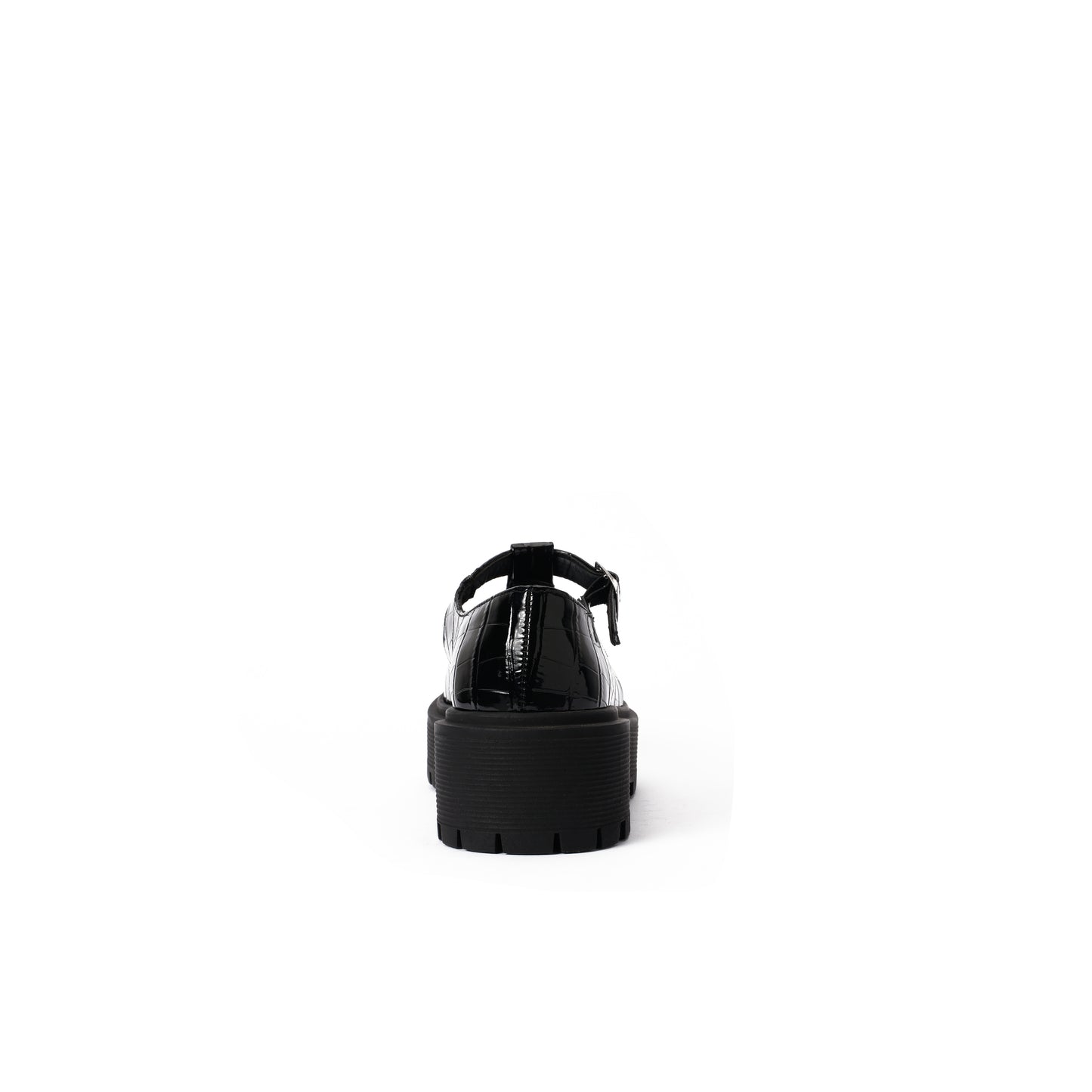 Black Glossy Crocodile Shoe