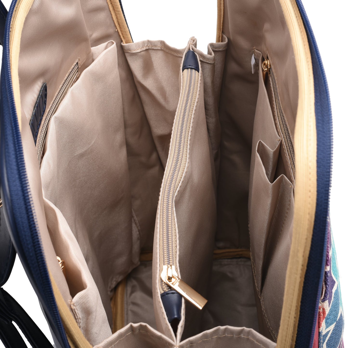 Laptop Navy with colourful fabric Backpack/Cross-Code 2002 pavoegypt