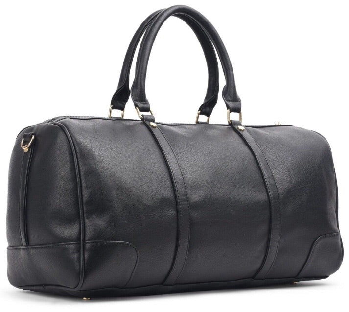 Duffle Bag Leather Black pavoegypt