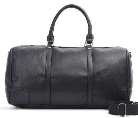 Duffle Bag Leather Black pavoegypt