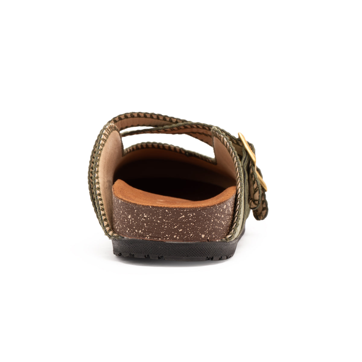 Brown Double Buckle Mule