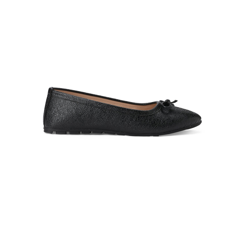 Black metallic Ballerina shoes - PAVO Egypt