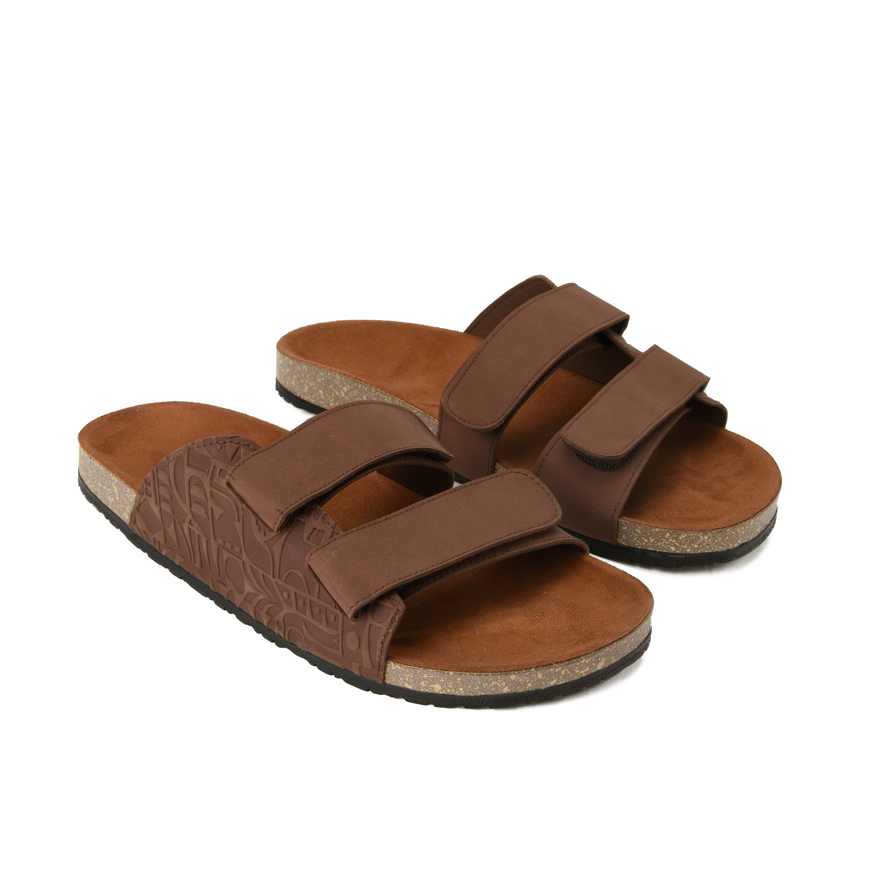 Slippers Engraved Brown Men - PAVO Egypt