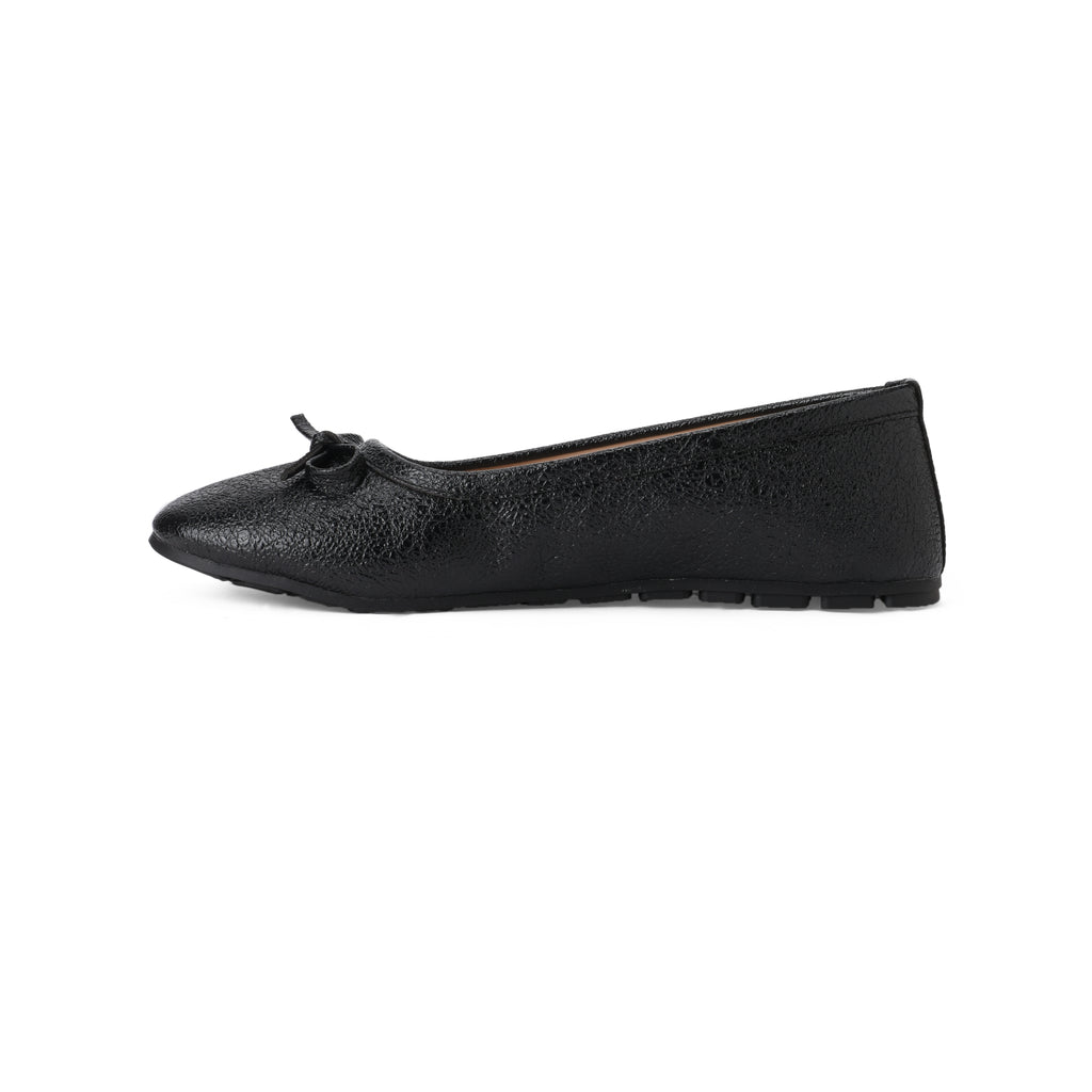 Black metallic Ballerina shoes - PAVO Egypt