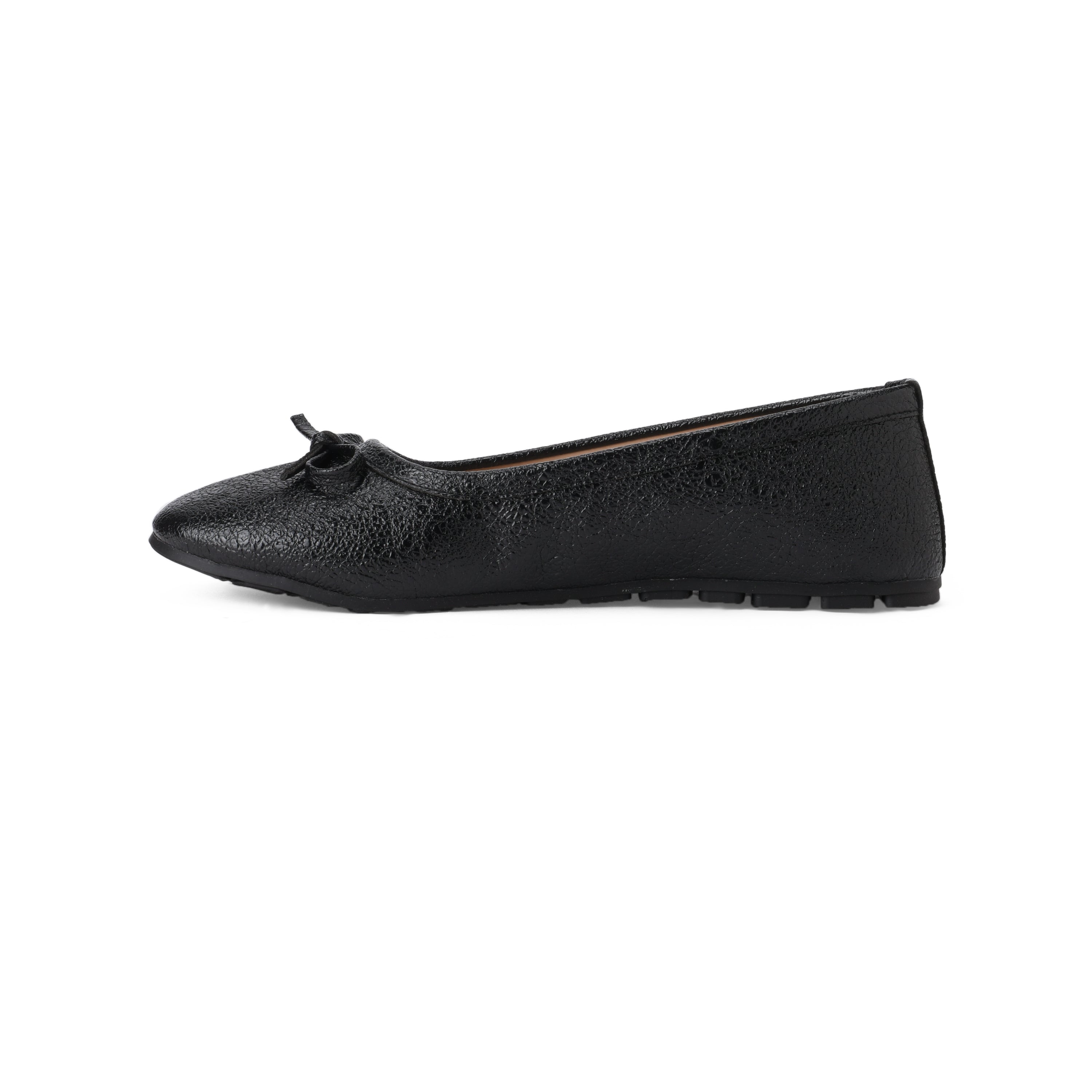 Black metallic Ballerina shoes - PAVO Egypt