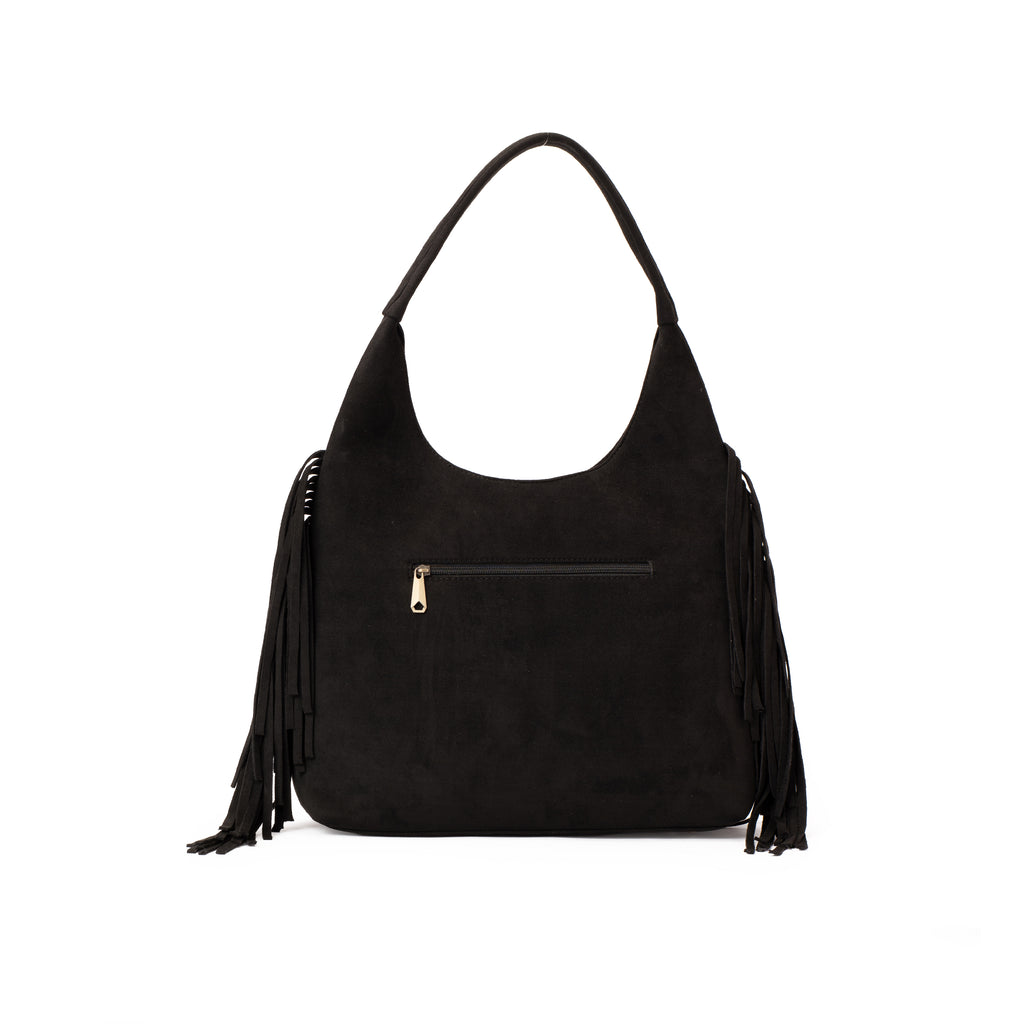 Black Fringe Handbag