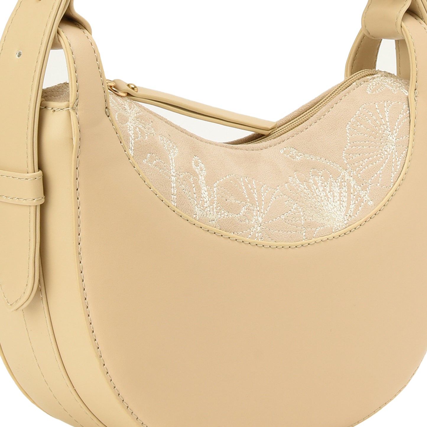 Handbag Beige with embroidery